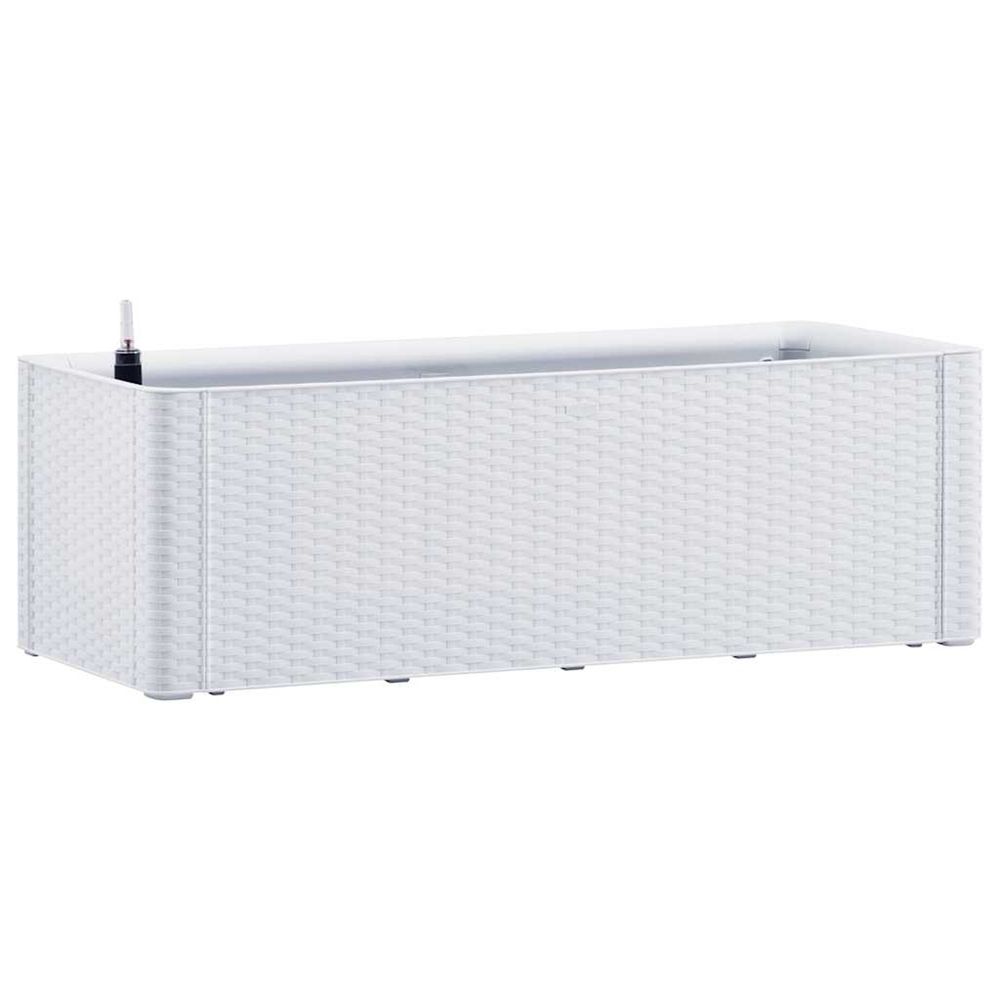 Lit surélevé de jardin et système d'arrosage blanc 100x43x33 cm