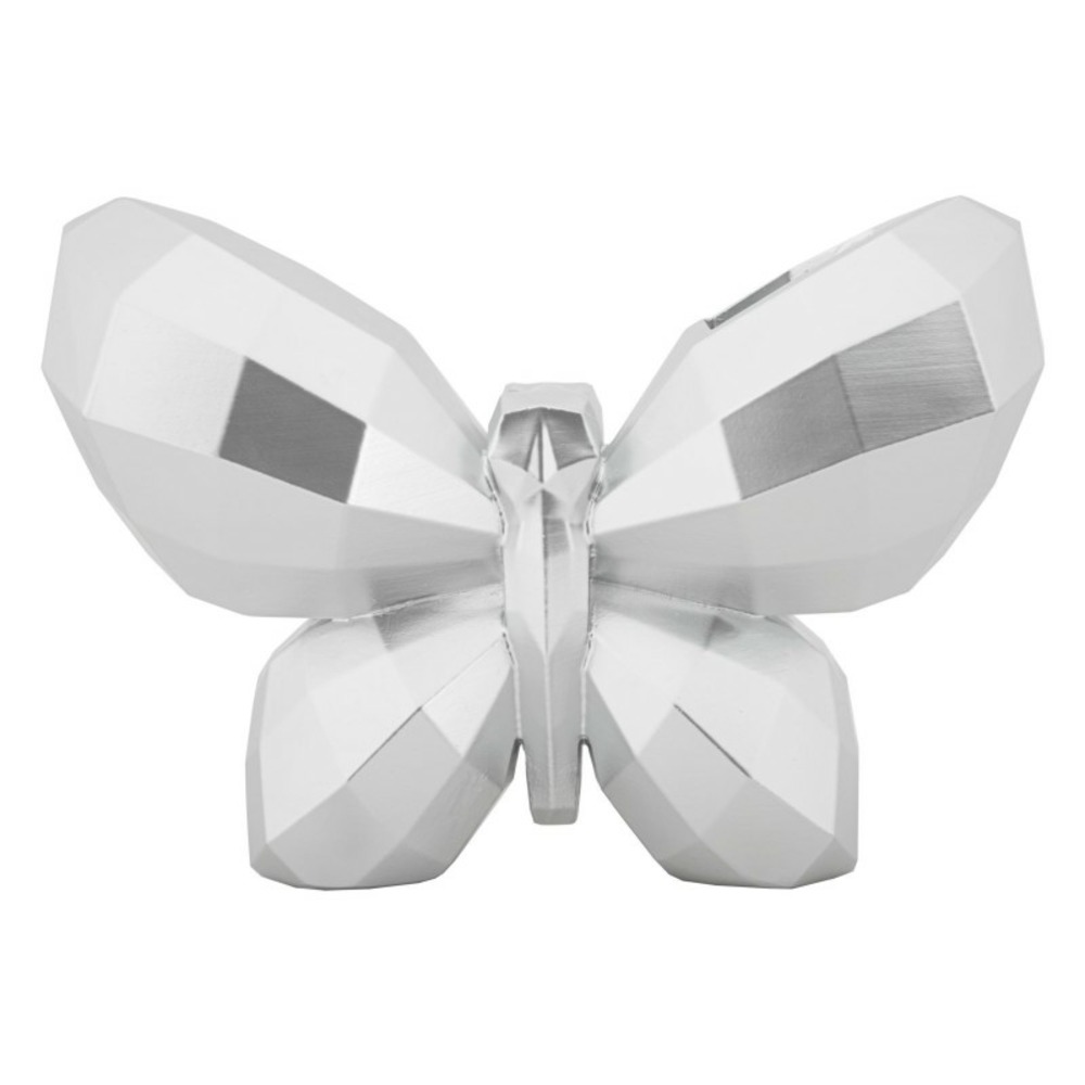 Vase papillon en résine argenté 22.5x8x15 cm