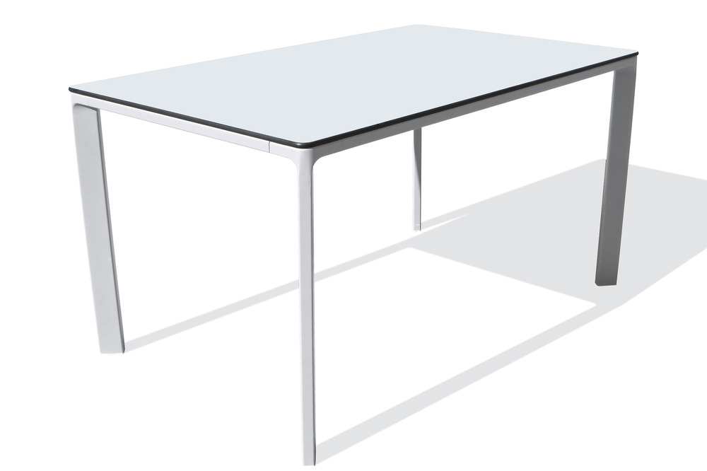 Table de jardin meet 6 places en aluminium et peinture epoxy blanc
