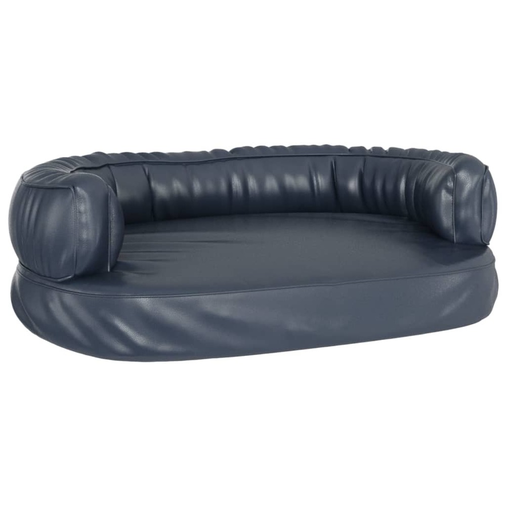 Lit pour chien panier canapé confortable ergonomique mousse foncé 60 x 42cm similicuir bleu