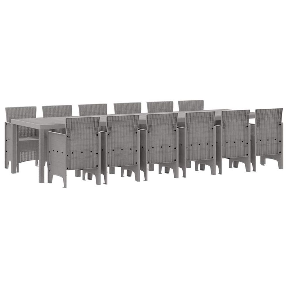 Ensemble de salle à manger pour jardin 13 pc gris clair