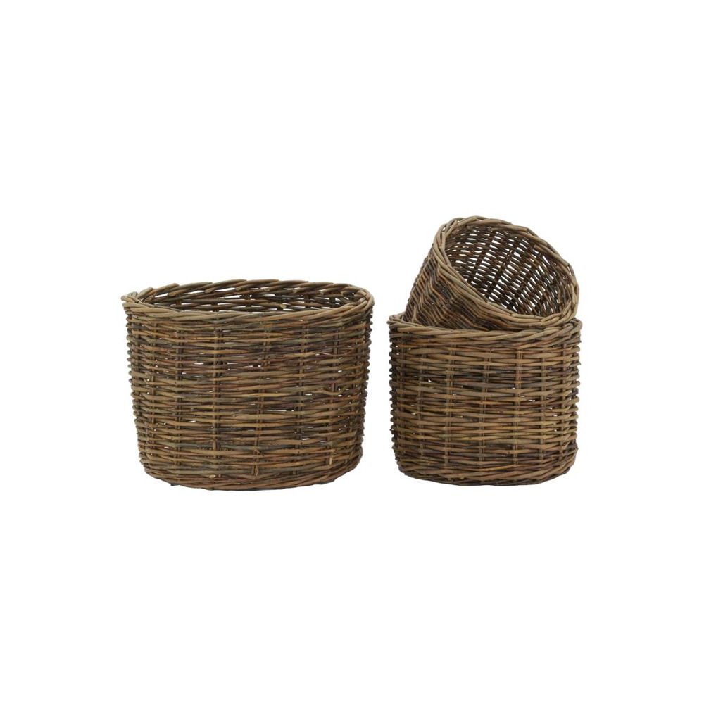 Cache-pots en osier brut (lot de 3)