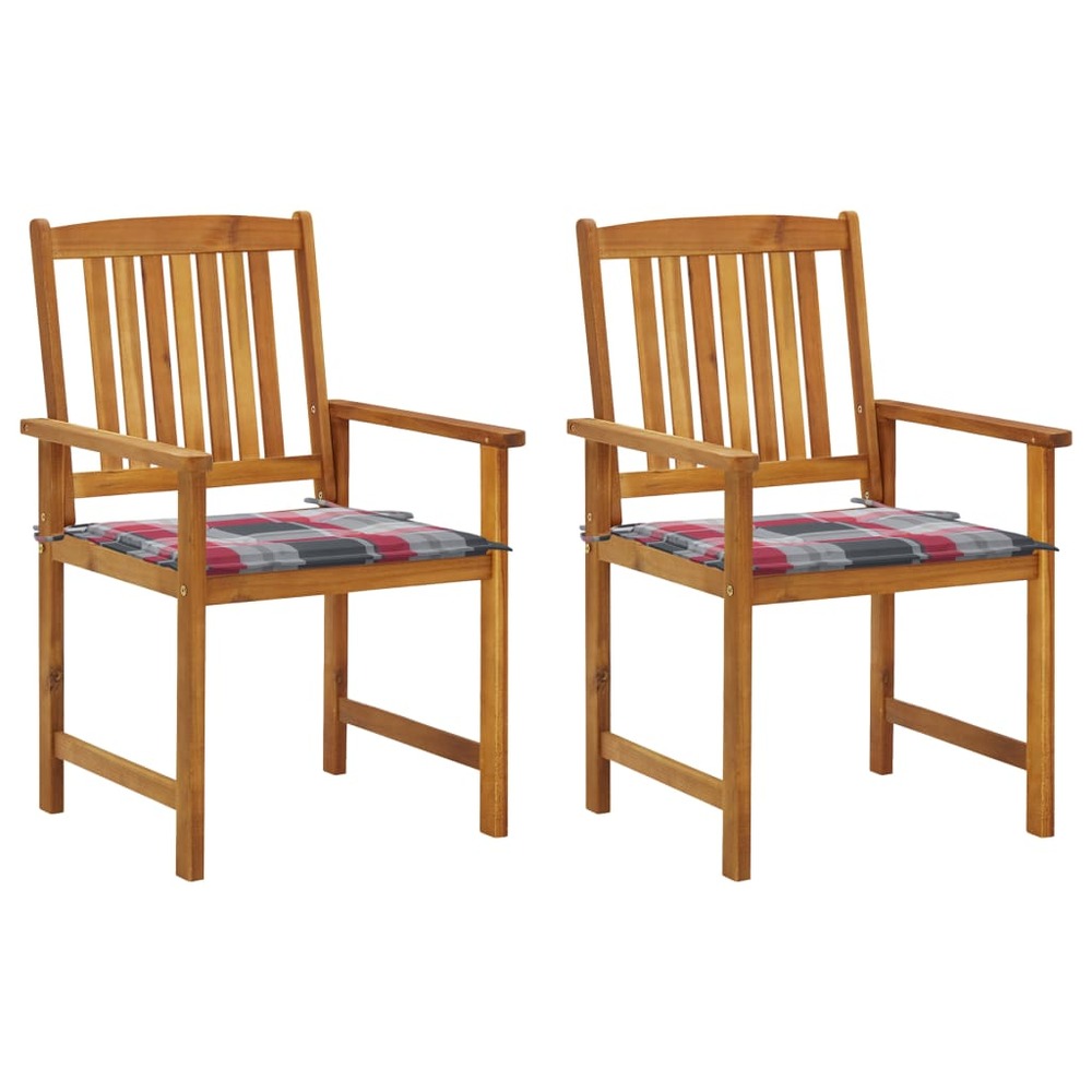 Chaises de jardin avec coussins lot de 2 bois d'acacia massif