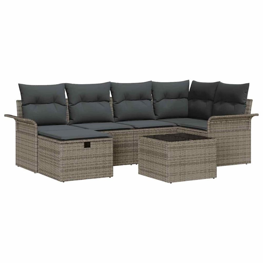 Ensemble de canapé de jardin 7 pc poly rotin