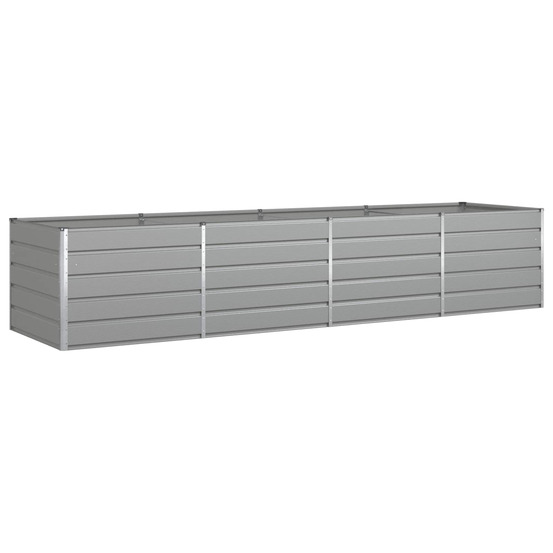 Jardinière d'extérieur gris clair 385 x 100 x 75 cm acier galvanisé