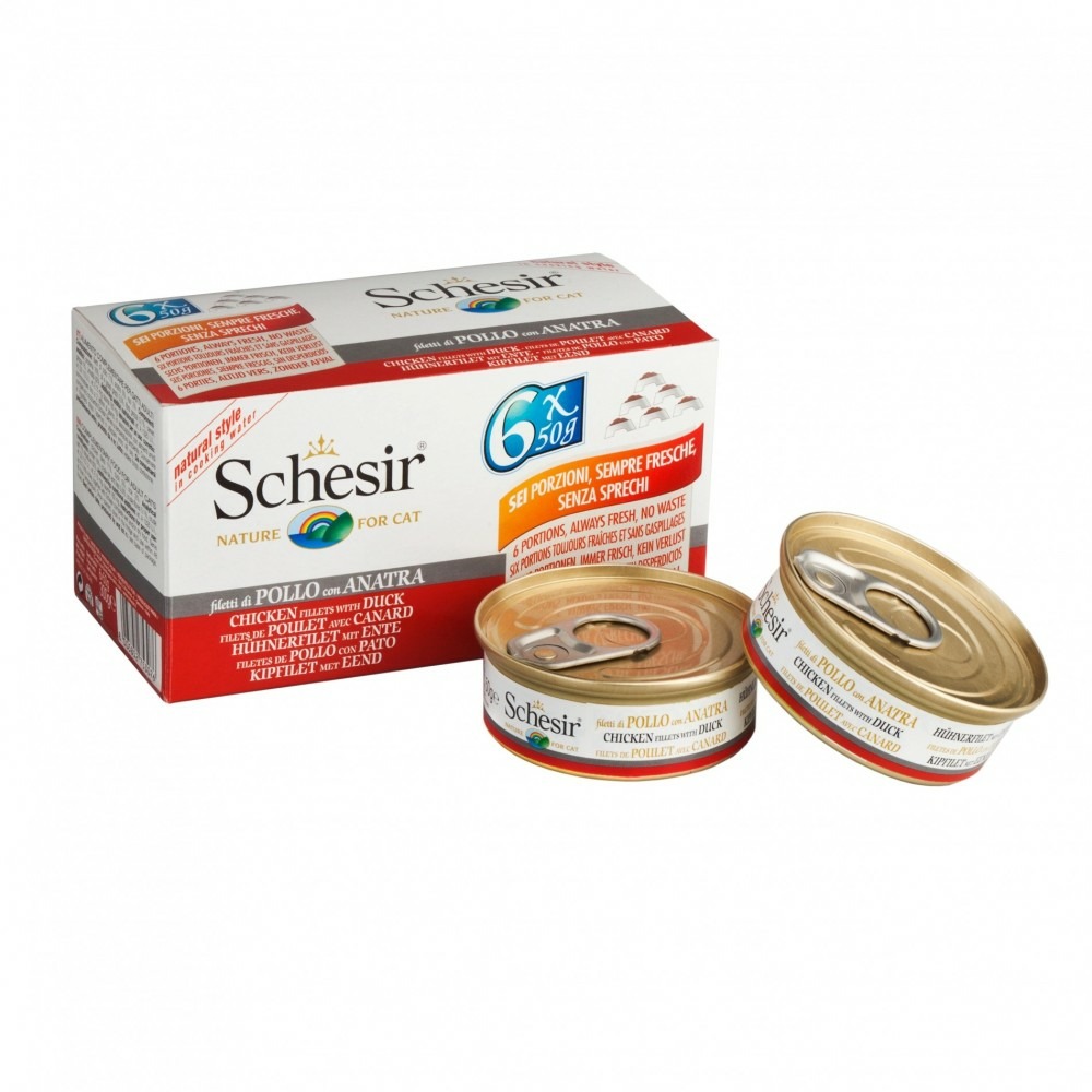 Bouillon poulet/canard chat (boite 6x50g) - schesir 6x50 g