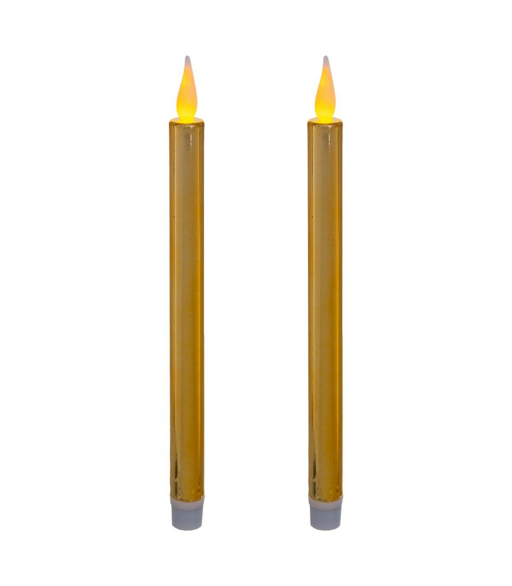 Lot 2 bougies chandelles lumineuses à led or