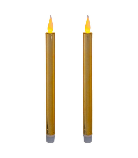 Lot 2 bougies chandelles lumineuses à led or