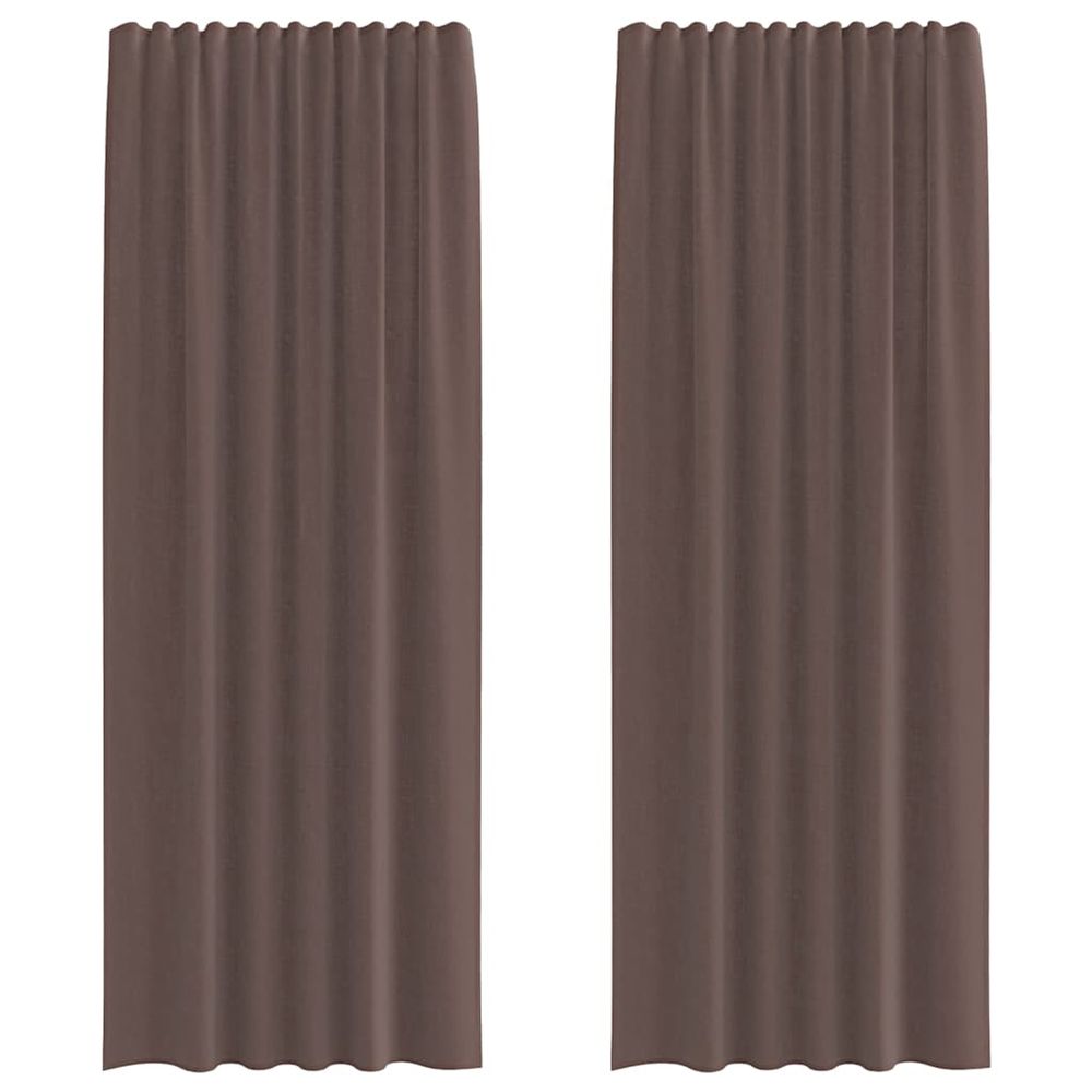 Rideaux en voile avec passe-tringles 2 pcs marron