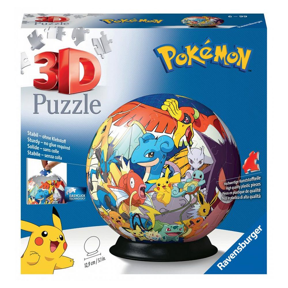 Puzzle 3d rond 72 p - pokémon