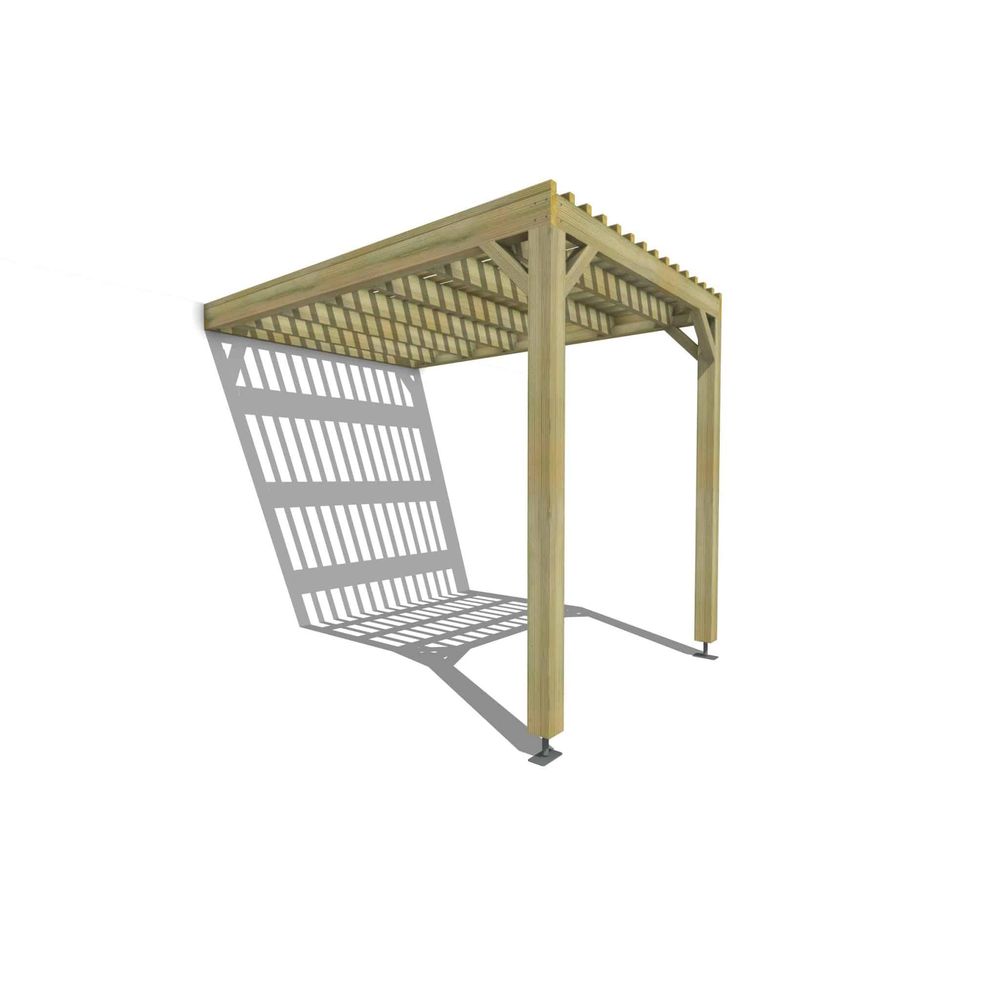 Pergola bois • 2m x 3m • adossée • sens largeur • lattage bois • livraison comprise