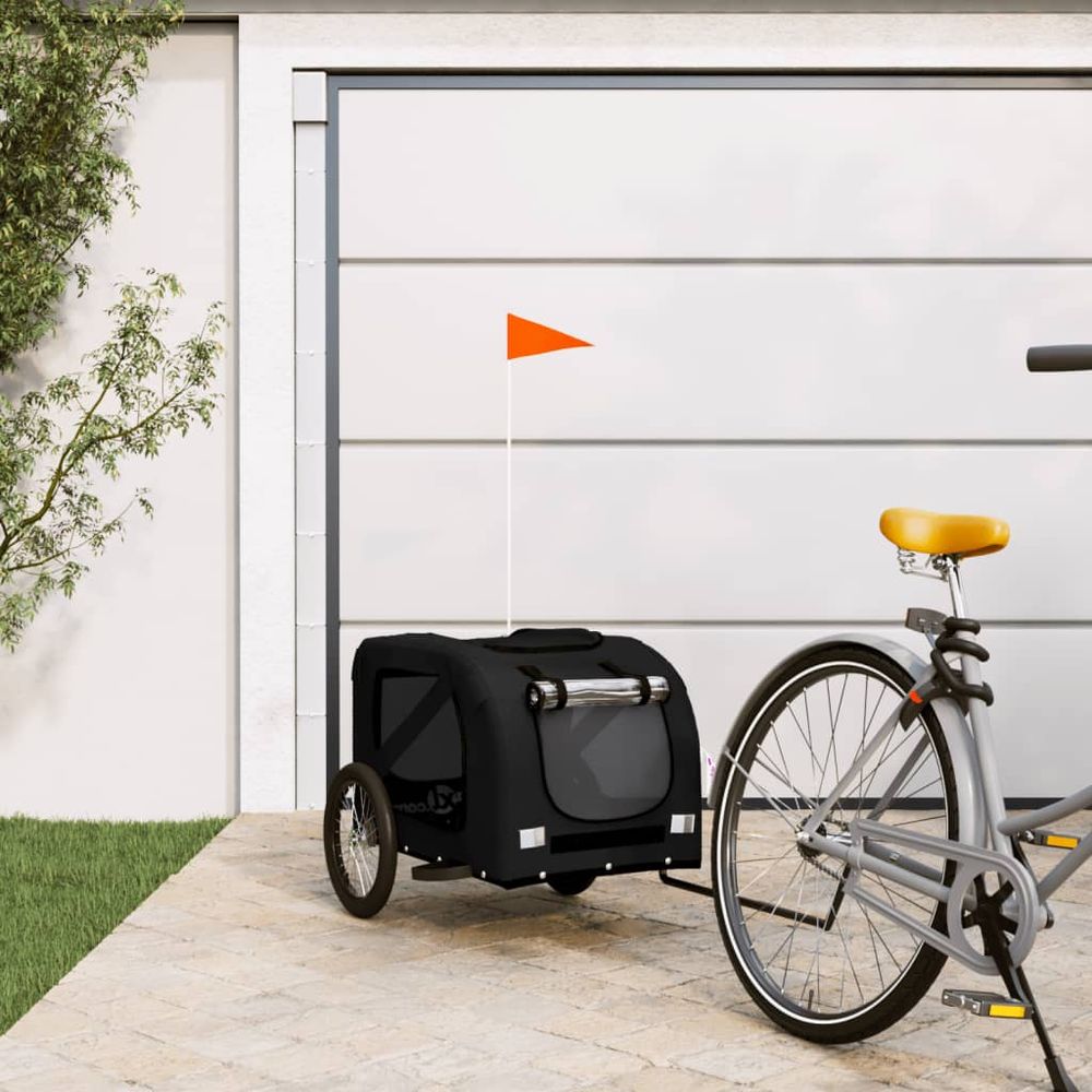Remorque vélo chien en acier transport confortable et sécurisé noir
