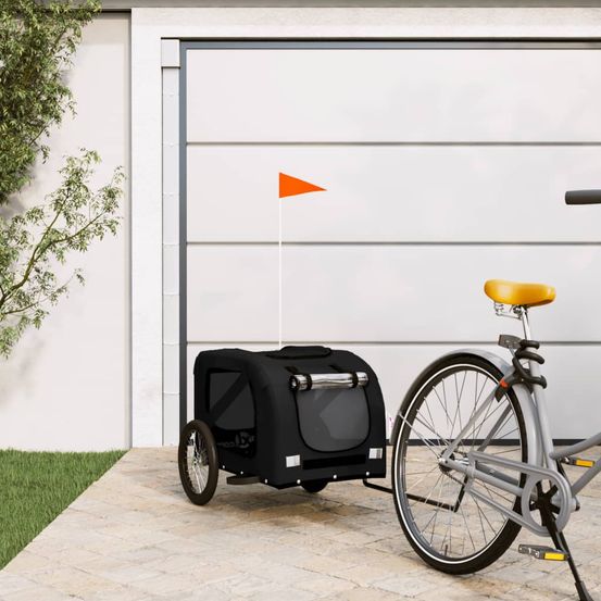 Remorque vélo chien en acier transport confortable et sécurisé noir