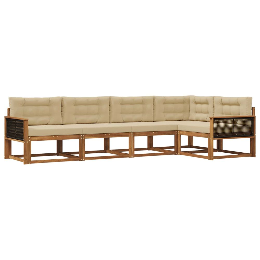 Ensemble de canapés d'extérieur 5 pc naturel et beige