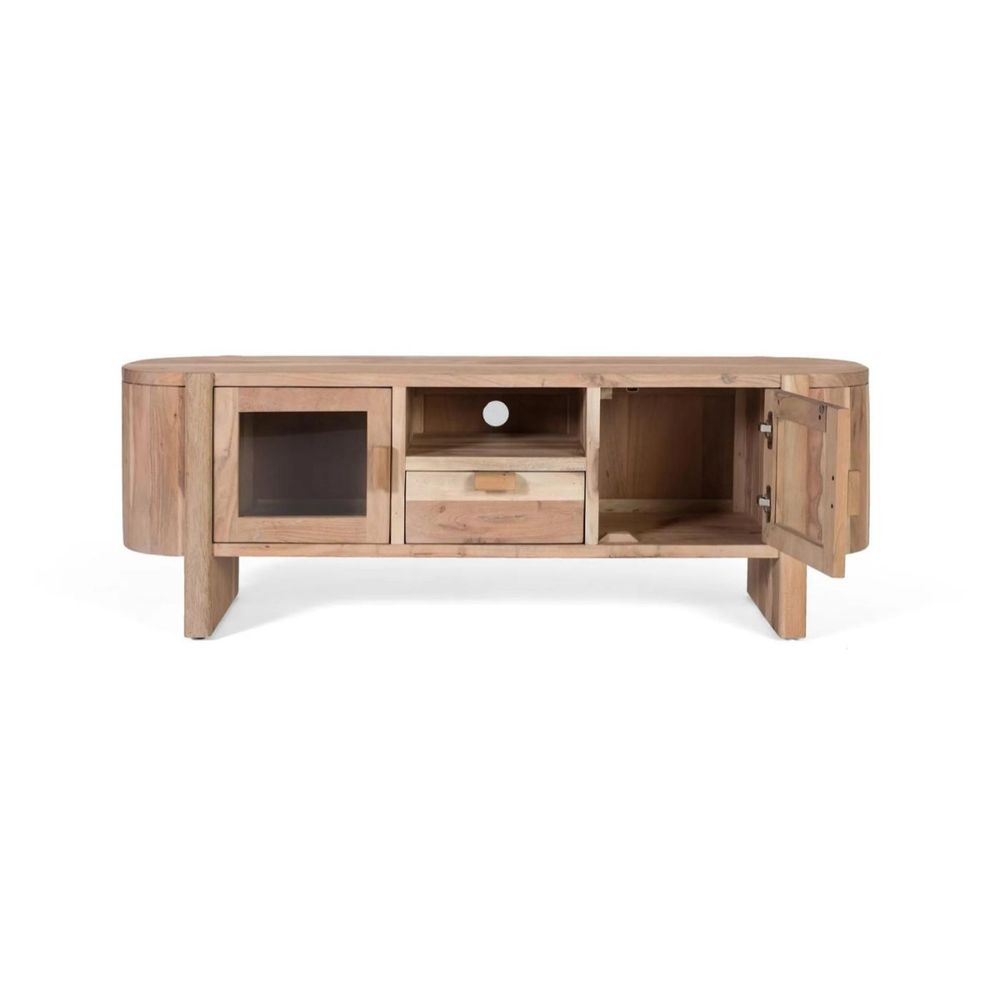 Meuble tv bois naturel - véra décoration d'autrefois
