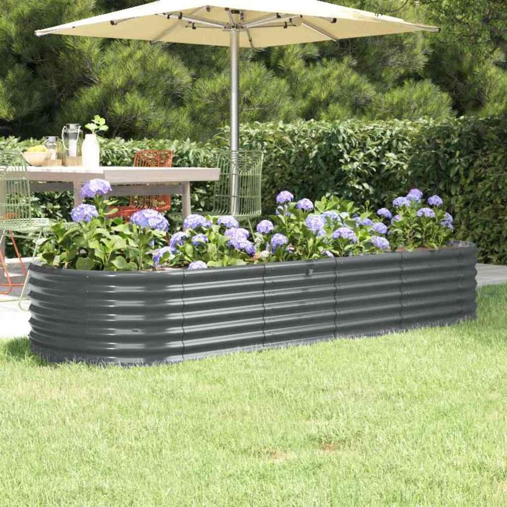Jardinière potager surélevée acier galvanisé jardin anthracite 224 cm