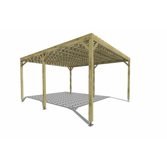 Pergola bois • 4m x 5m • indépendante • sens largeur • platelage bois • livraison comprise