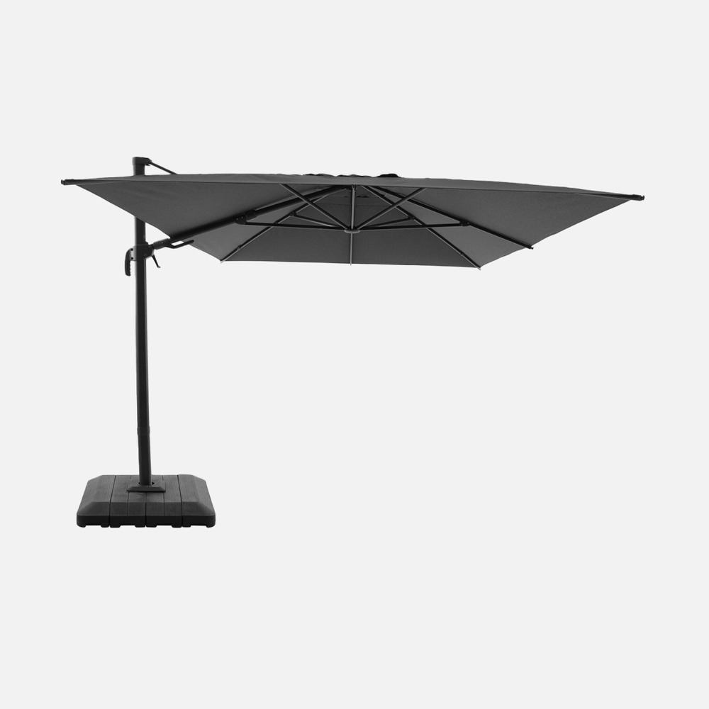 Parasol déporté rectangulaire 3x4m + housse et dalles à lester 98x98cm - ombrea
