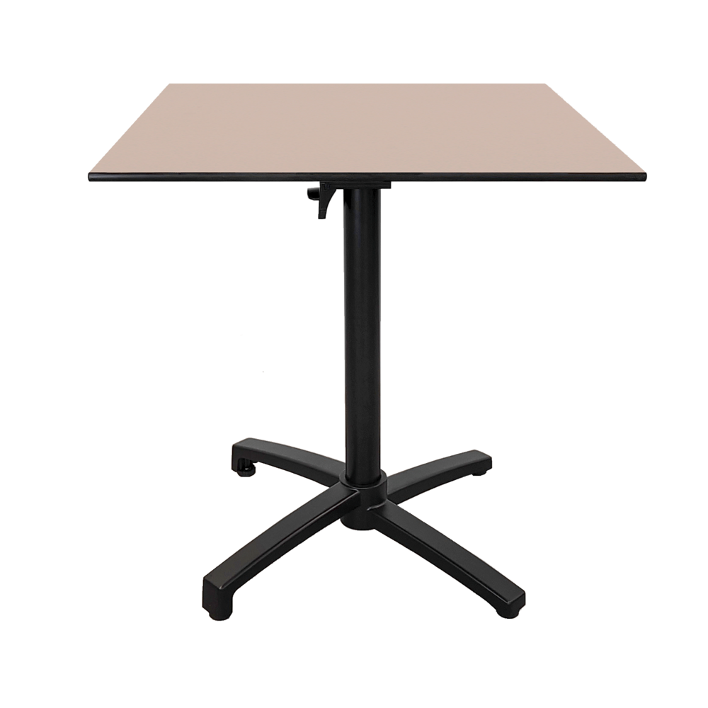 Table pliable pour terrasse en compact hpl beige 70x70