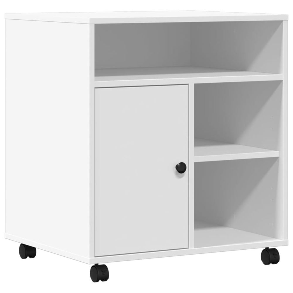 Support d'imprimante avec roulettes blanc 60x50x67 cm