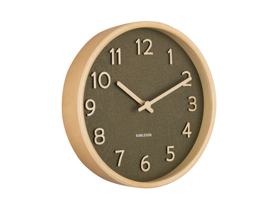Horloge murale pure wood grain petit vert