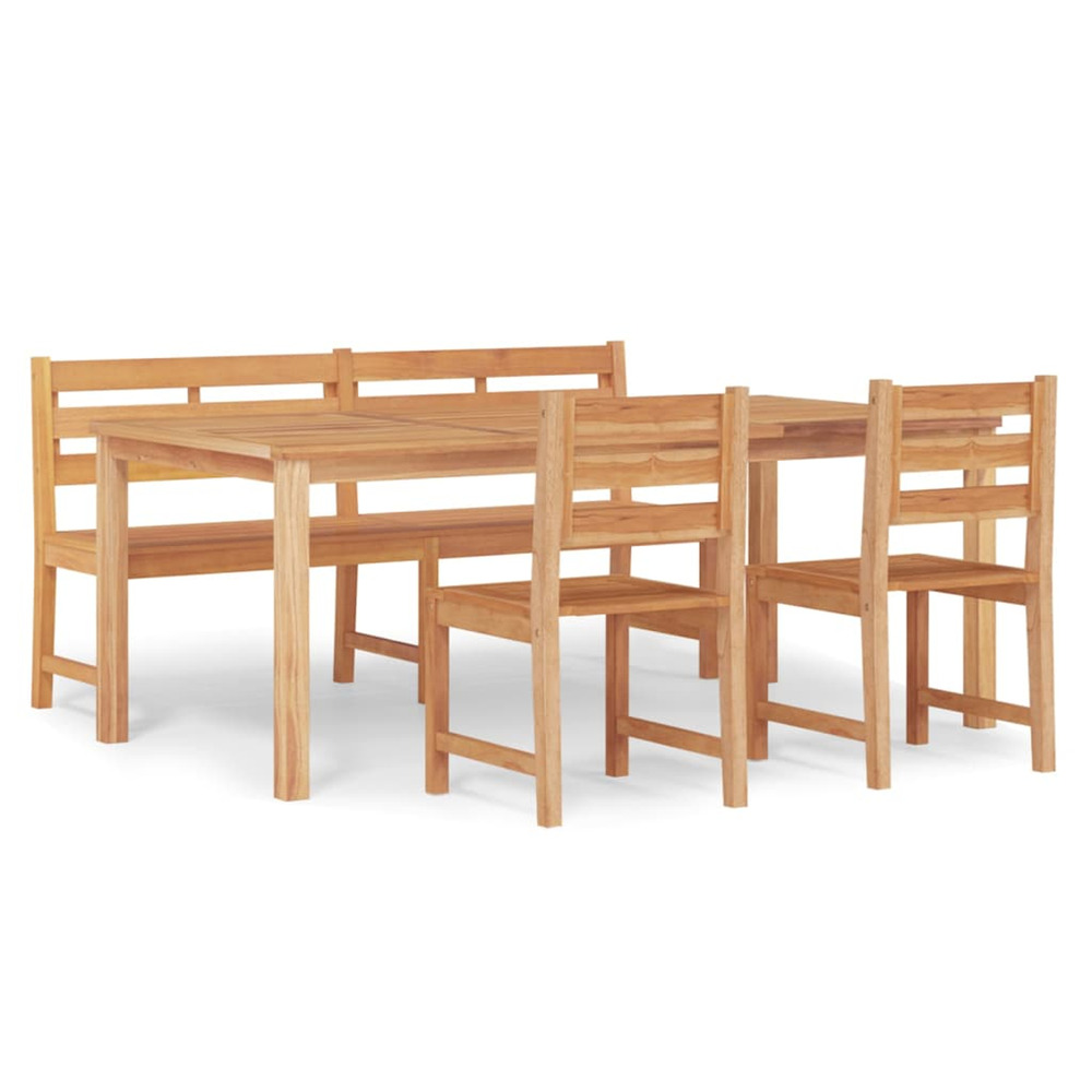 Ensemble à manger de jardin 4 pcs bois de teck massif