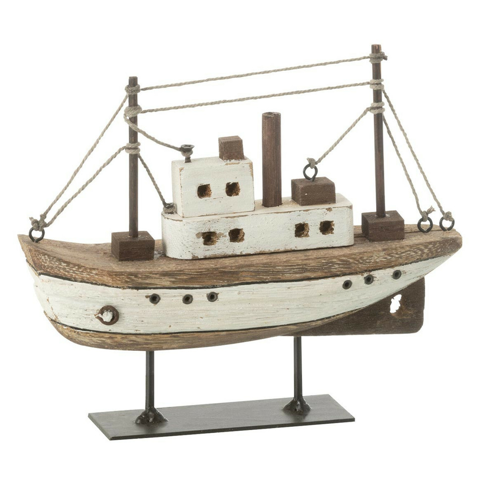 Bateau sur socle en bois 