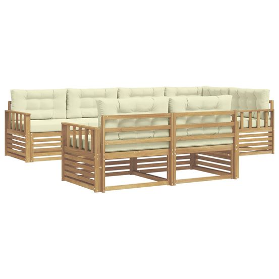 Ensemble de canapés d'extérieur 7 pc blanc et crème polyester