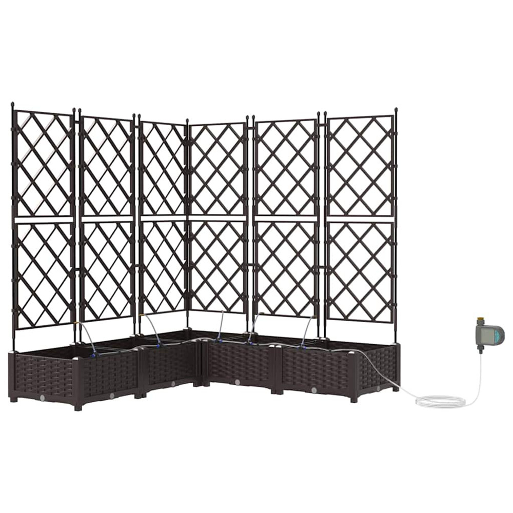 Cache-pot de jardin 5 pcs marron acier