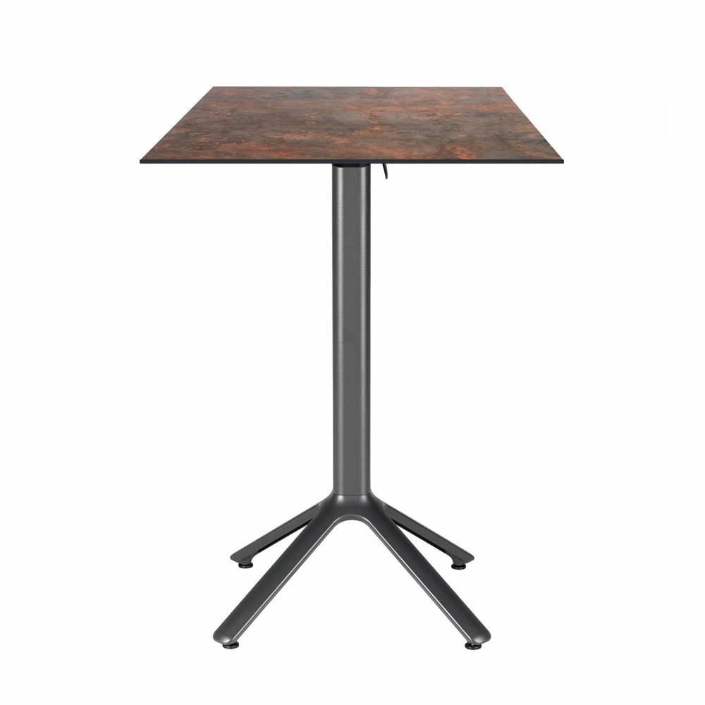Restootab - table haute pliable nemo pour intérieur/extérieur oxydé 60x60