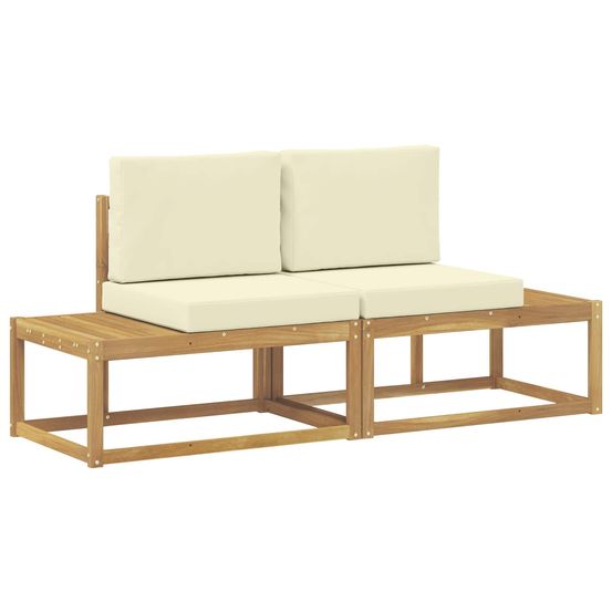 Canapé d'extérieur en bout 2 pièce blanc bois d'acacia massif