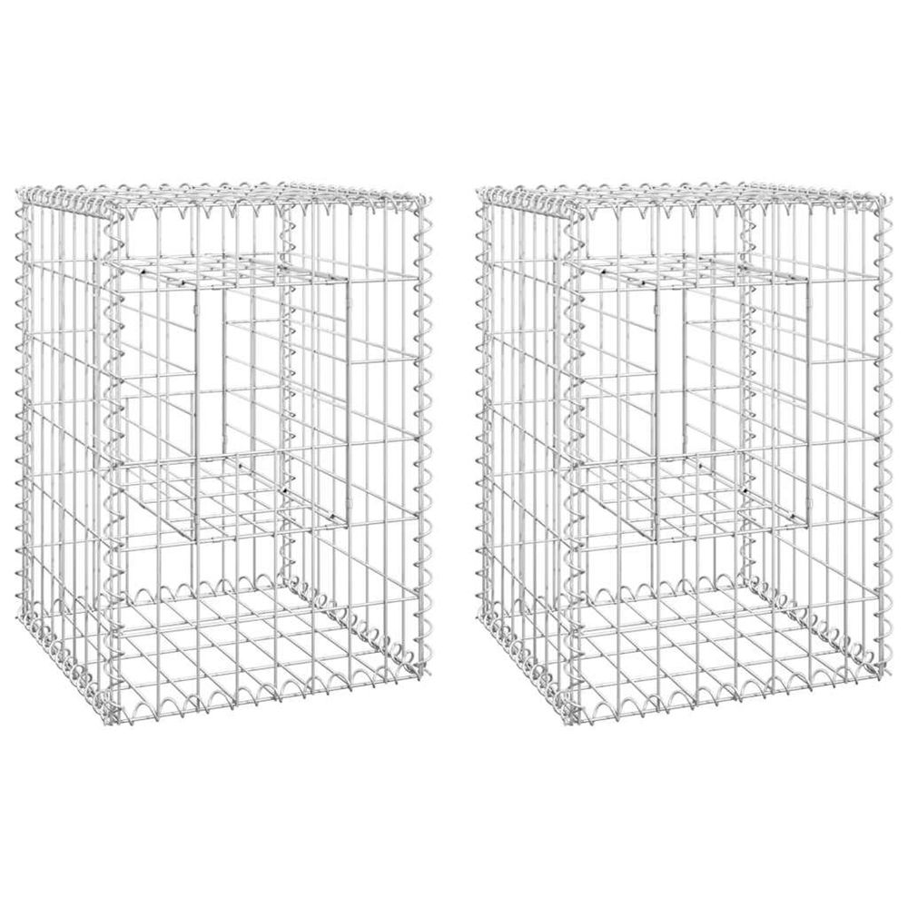 Poteaux à panier de gabion 2 pcs 40x40x60 cm fer