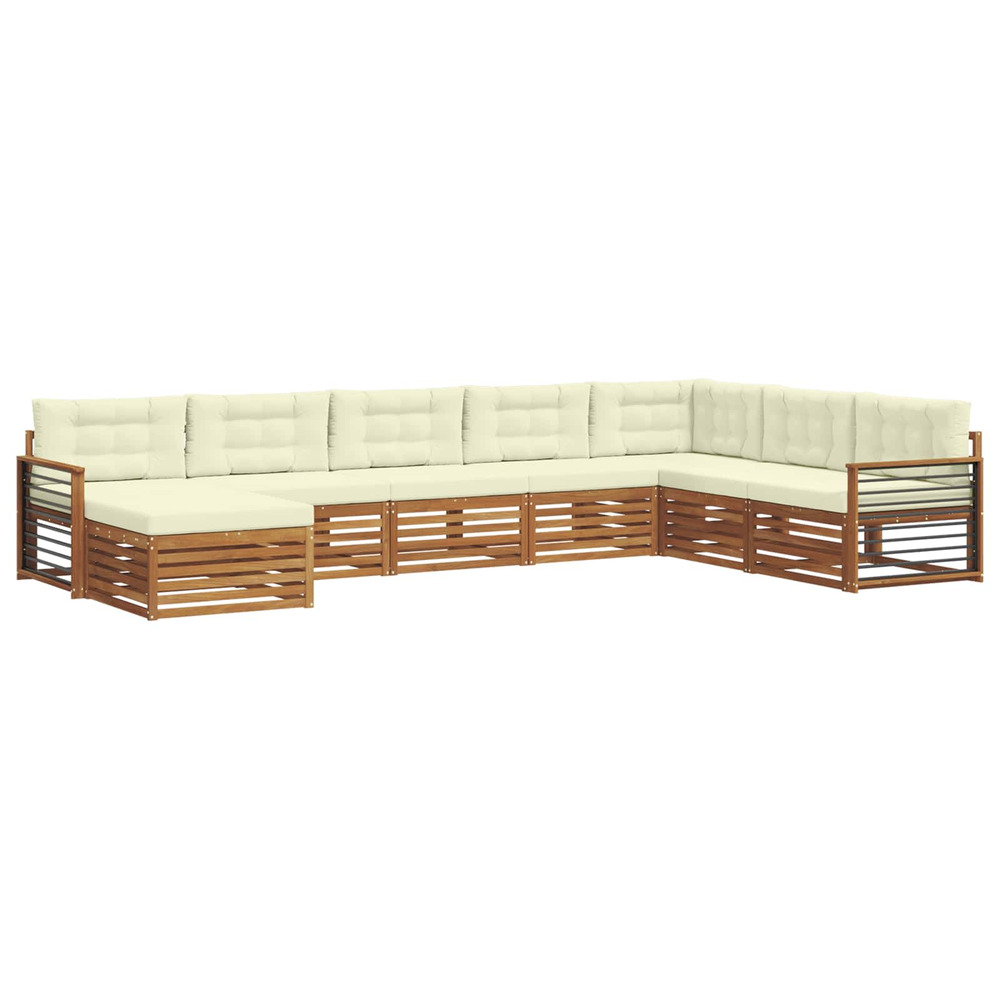 Ensembles de canapés avec coussin 8 pcs naturel et crème