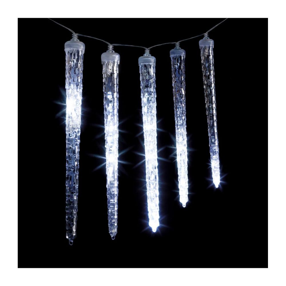 Guirlande lumineuse rideau 10 glaçons 81 led blanc froid effet goutte