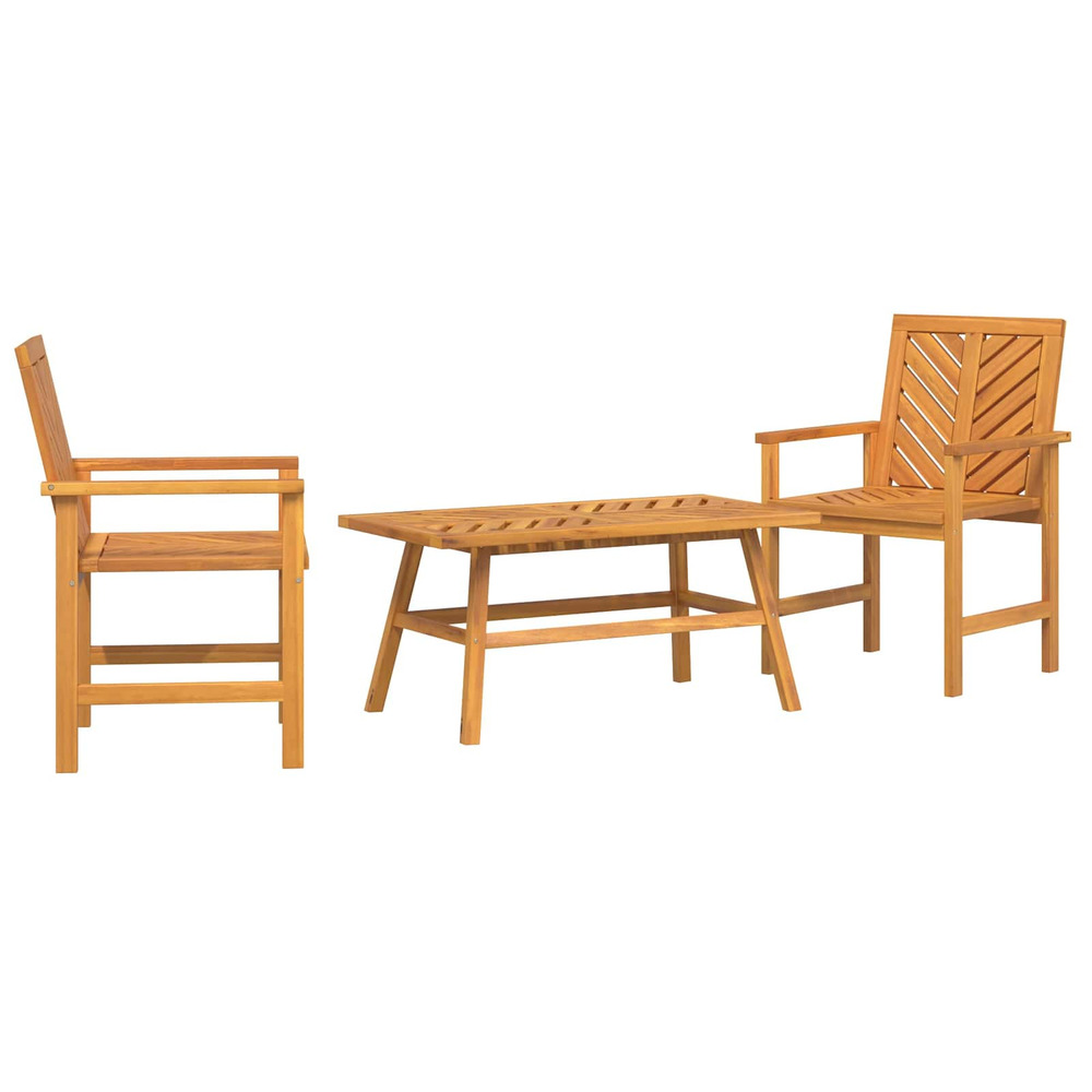 Ensemble de salon de jardin 3 pcs marron bois d'acacia massif