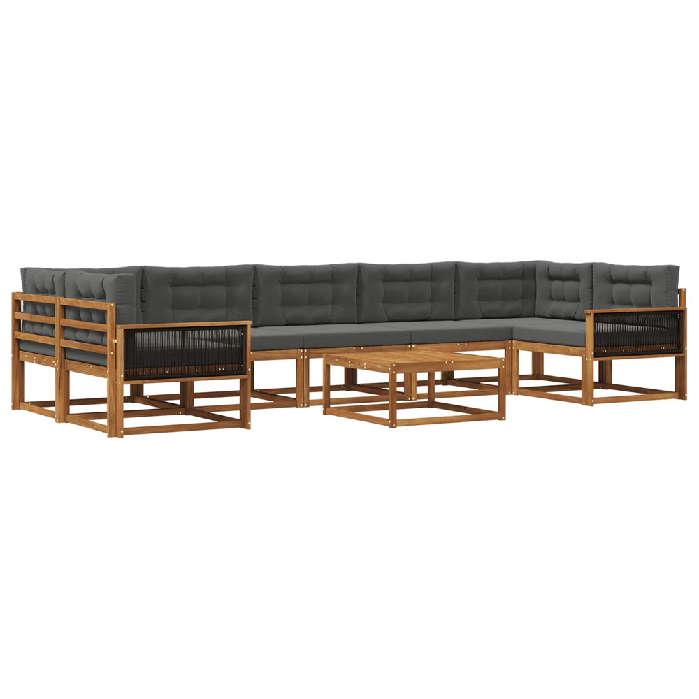 Ensemble de canapés d'extérieur 8 pcs naturel et anthracite