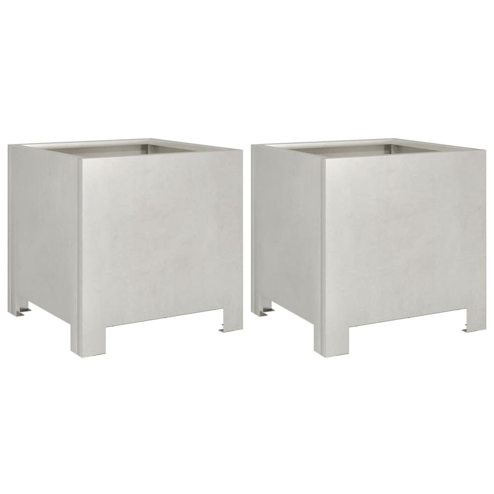 Jardinières 2 pcs 30x30x30 cm acier inoxydable