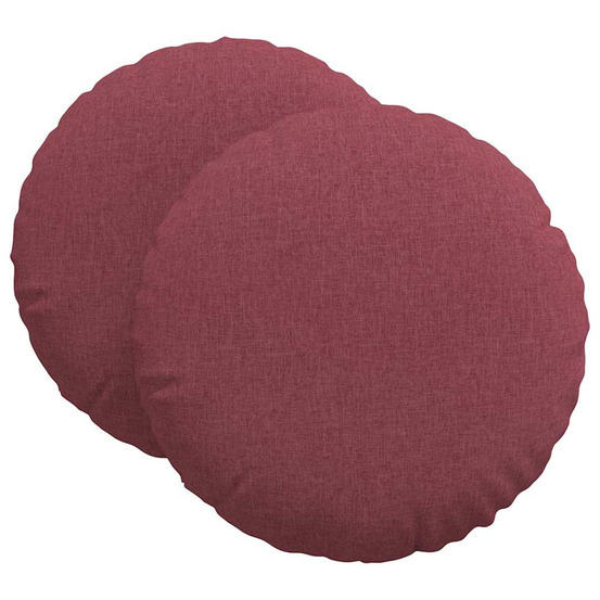 Coussins de siège 2 pcs bordeaux ø60 x 21 cm tissu