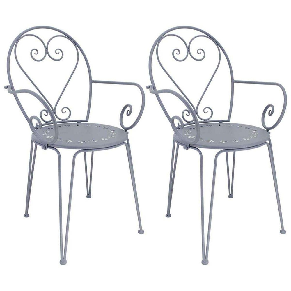 Fauteuil en fer belle époque (lot de 2)