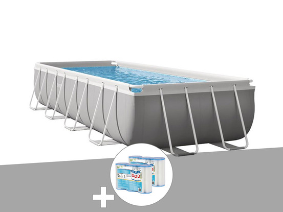 Kit piscine tubulaire prism frame rectangulaire 4,88 x 2,44 x 1,07 m + 6 cartou