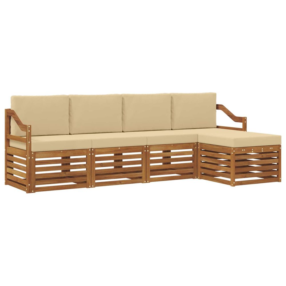Ensemble de canapés d'extérieur 5 pc naturel et beige