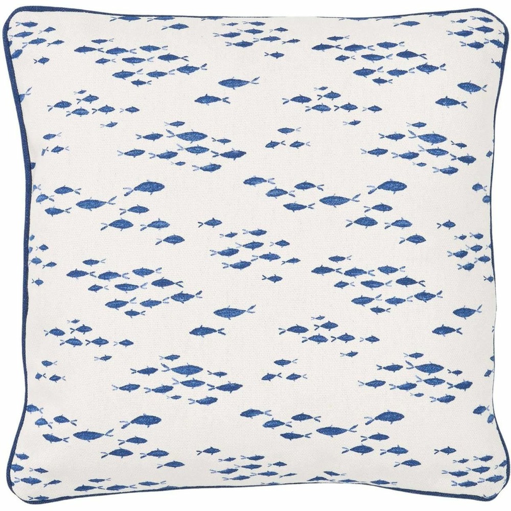 Coussin en coton sea 45 x 45 cm banc de poissons