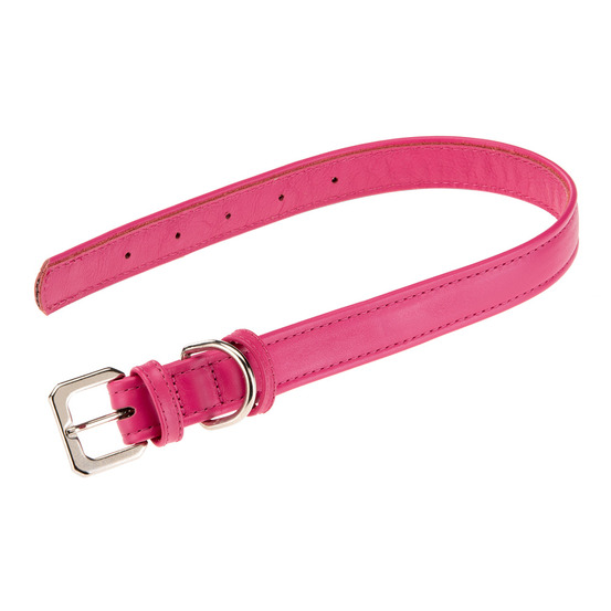 Collier pour chiens vogue cf25/49, cuir véritable, réglable, boucle en métal, rose