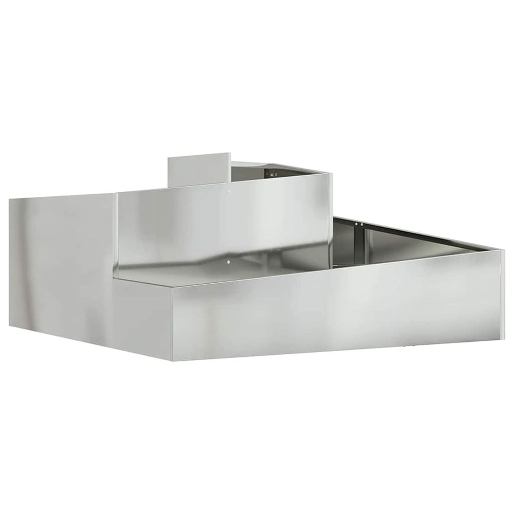 Cache-pot de jardin argenté 100 x 100 x 50 cm acier galvanisé