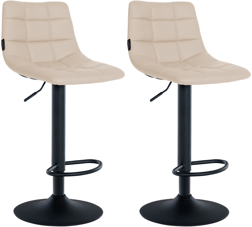 Lot de 2 tabourets de bar jerry simili cuir noir