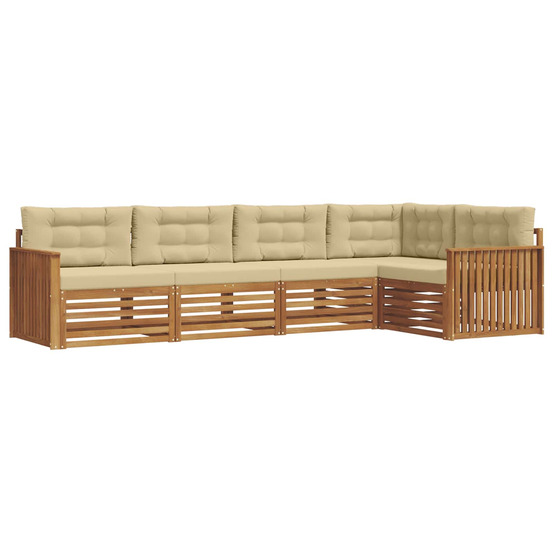 Ensemble de canapés d'extérieur 5 pcs naturel et beige