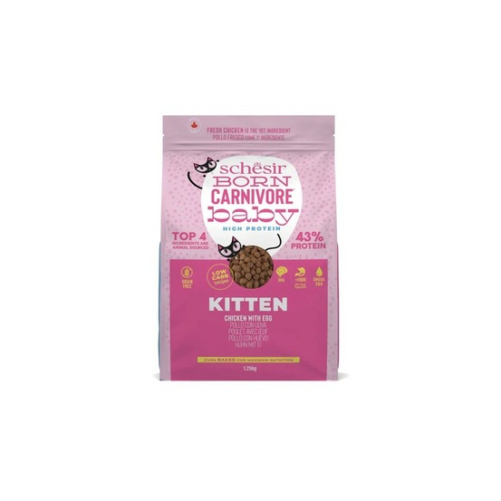 Croquettes chaton baby poulet et œuf - schesir born carnivore 1,25kg