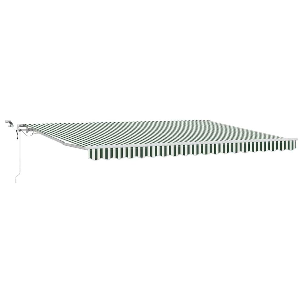 Auvent rétractable vert et blanc 450 × 350 cm polyester