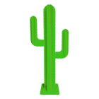 Cactus de jardin 2 branches 6 feuilles aluminium vert h 1,70m