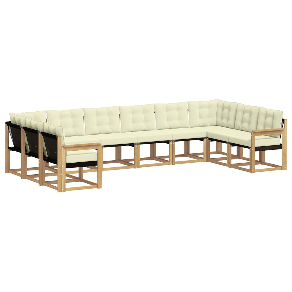 Ensemble de canapés d'extérieur 10 pc blanc et crème